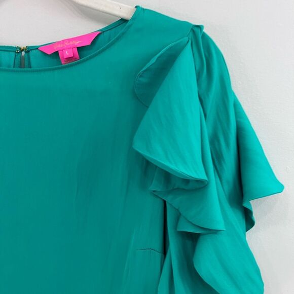 Lilly Pulitzer Ruffle Short Sleeve Ana Top, large, NWOT - Picture 7 of 11